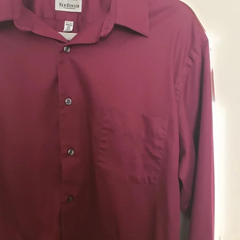 Van Heusen Burgundy Button Down Top